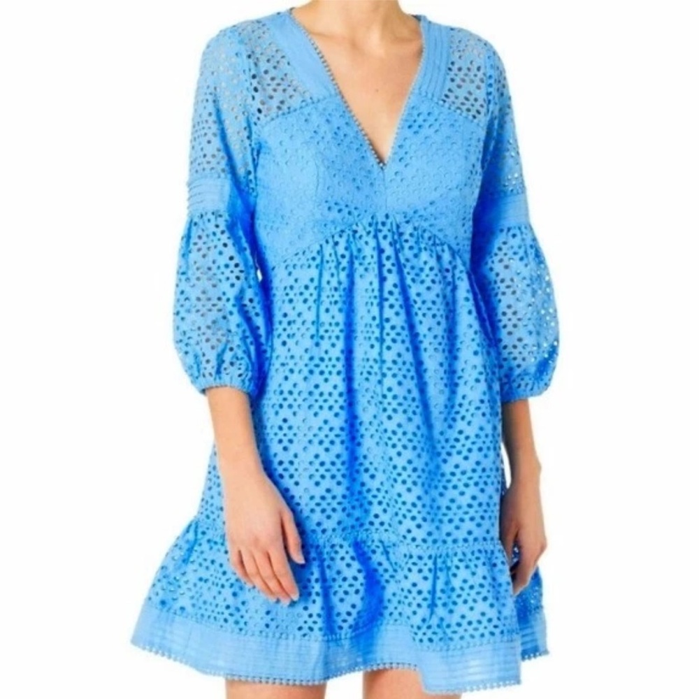 Lilly Pulitzer Lucinda dress in Zanzibar blue tideline eyelet, size 8 - Picture 4 of 4